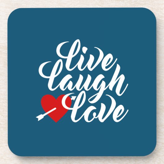 Live-Laugh-Liebe Valentine Calligraphy | UNTERSETZ Getränkeuntersetzer (Vorderseite)