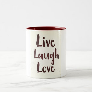 Live-Laugh-Liebe Vintag inspirierendes Zitat Zweifarbige Tasse