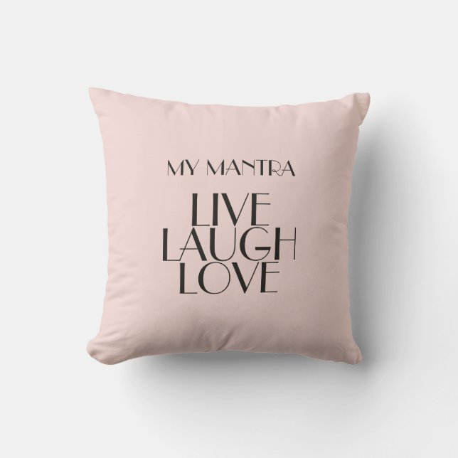 LIVE LAUGH LIEBE Zitat Minimal Rosewater Modern Kissen (Vorderseite)