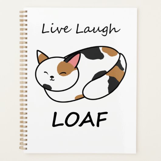 Live Laugh Loaf Calico Cat Organisator Planer (Vorderseite)