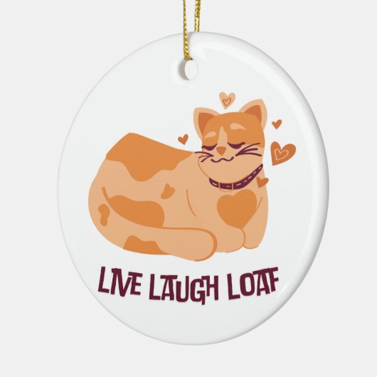 Live Laugh Loaf Cat Ornament (Links)