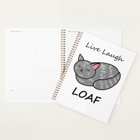 Live Laugh Loaf Gray Tabby Cat Organizer Planer (Anzeige)