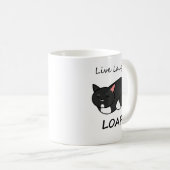 Live Laugh Loaf Tuxedo Cat Tasse (VorderseiteRechts)