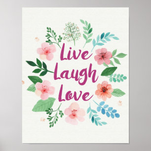 Live laugh love canvas print poster