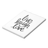 Live Laugh Love – Classic Inspirational Typography Notizblock (Rotiert)