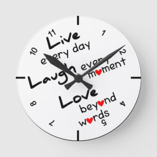 Live, Laugh, Love Design Wall clock Runde Wanduhr