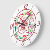Live laugh love floral große wanduhr (Winkel)