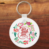 Live laugh love floral schlüsselanhänger (Vorderseite)