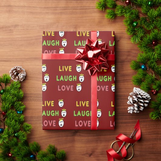 Live Laugh Love Geschenkpapier (Feiertagsgeschenk)