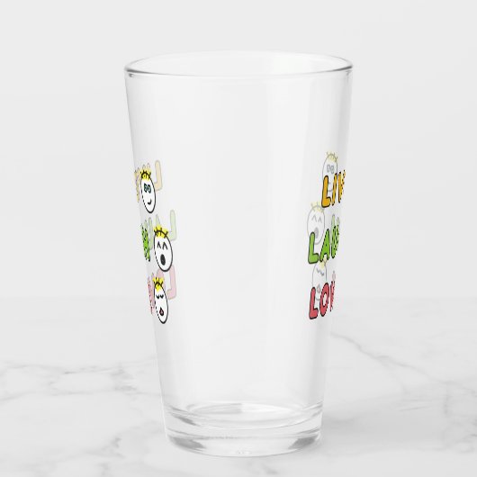 Live Laugh Love Glas (Rechts)