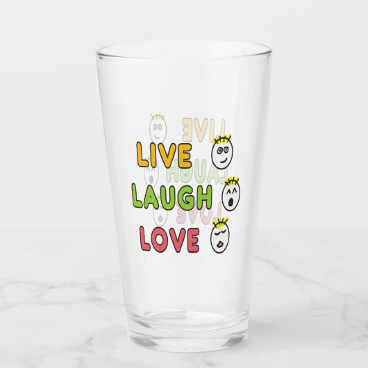Live Laugh Love Glas (Vorderseite)
