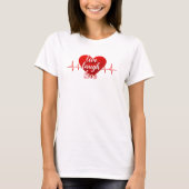 Live Laugh Love Heartbeat Red Typography T-Shirt (Vorderseite)