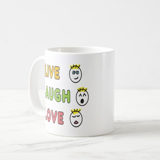 Live Laugh Love Kaffeetasse (Vorderseite Links)