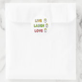 Live Laugh Love Runder Aufkleber (Tasche)