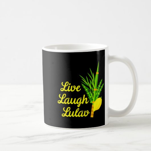 Live Laugh Lulav Etrog Happy Sukkot Jewish Sukkah Kaffeetasse (Rechts)