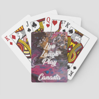 Live Laugh Pay Canasta Spielkarten