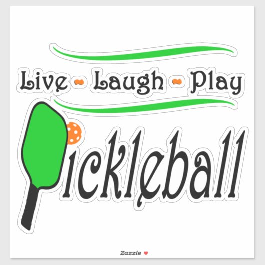 Live Laugh Play Pickleball Aufkleber (Blatt)