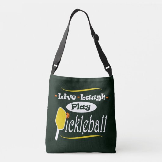 Live Laugh Play Pickleball Tragetaschen Mit Langen Trägern (Rückseite)