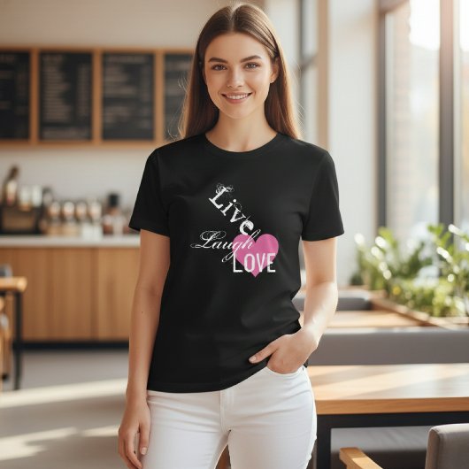 Live Laugh Quote Typografie T-Shirt