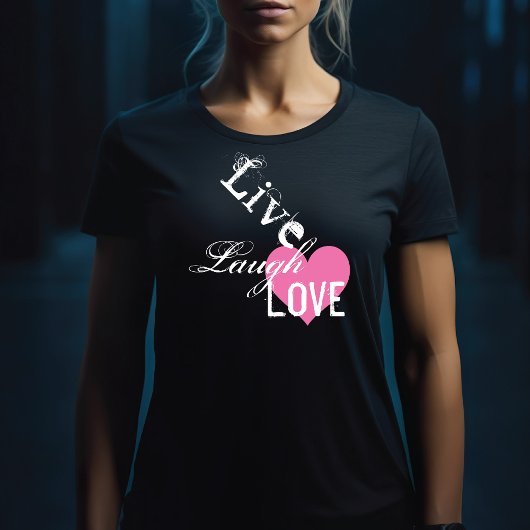 Live Laugh Quote Typografie T-Shirt