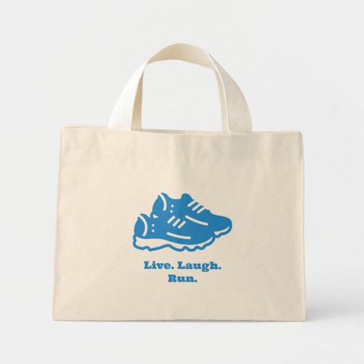 Live Laugh Run Tote Bag Mini Stoffbeutel (Vorne)