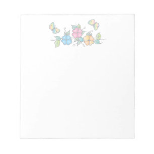 Live Laugh Schmetterling Floral Aquarell Notizblock