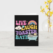 Live Laugh Toaster Bath Funny Skeleton Meme Dark H Karte (Gelbe Blume)