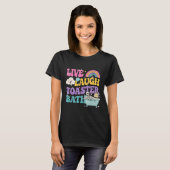 Live Laugh Toaster Bath Funny Skeleton Meme Dark H T-Shirt (Vorne ganz)