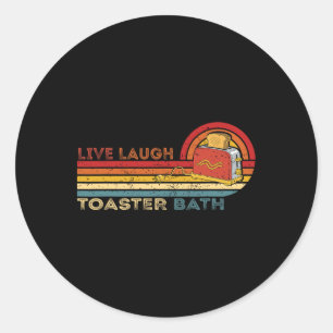 Live Laugh Toaster Das Vintage Skeleton Meme Dark Runder Aufkleber