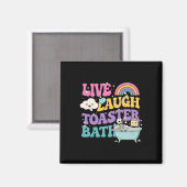 Live Laugh Toaster The Funny Skeleton Meme Dark Hu Magnet (Vorderseite/Rückseite)