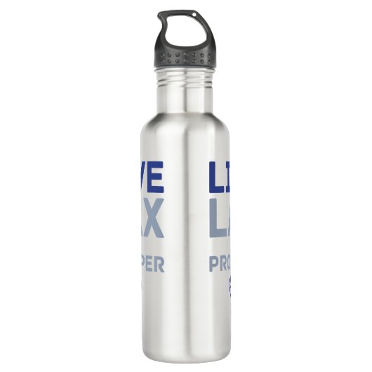 Live LAX und Prosper Lacrosse Edelstahlflasche (Rückseite)