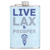 Live LAX und Prosper Lacrosse Flask Flachmann (Vorderseite)