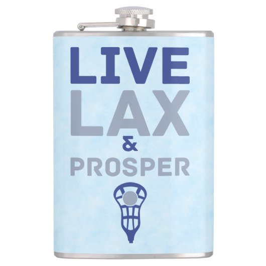 Live LAX und Prosper Lacrosse Flask Flachmann (Vorderseite)