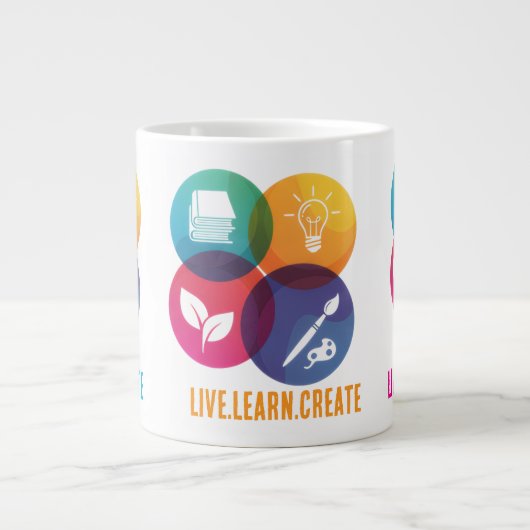 Live.Learn.Create Riesentasse Jumbo-Tasse (Vorderseite)