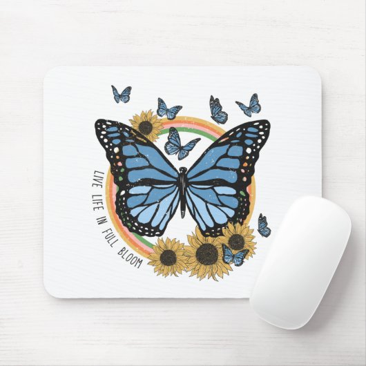 Live-Leben in Vollblut Schmetterling Sonnenblumen Mousepad (Mit Mouse)