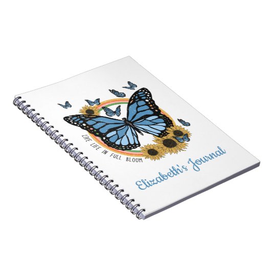 Live-Leben in Vollblut Schmetterling Sonnenblumen Notizblock (Rechte Seite)