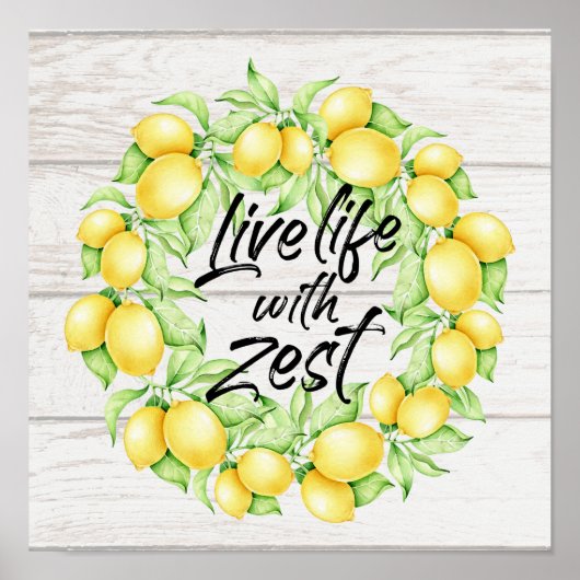 Live-Leben mit Zest Bauernhof Lemon Art Poster (Vorne)