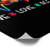 Live-Liebe Akzeptieren Autismus Bewusstsein Herzsc Poster (Ecke)