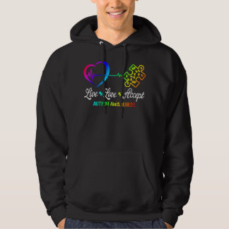Live-Liebe Akzeptieren Autismus-Bewusstsein Hoodie