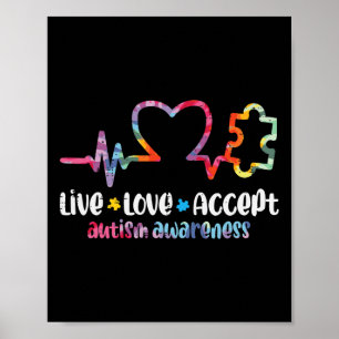 Live-Liebe Akzeptieren Autismus Bewusstsein Mama V Poster