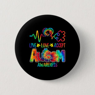 Live-Liebe Akzeptieren Autismus-Bewusstseinsunters Button