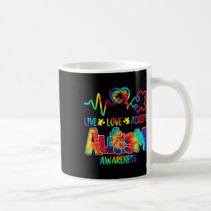 Live-Liebe Akzeptieren Autismus-Bewusstseinsunters Kaffeetasse