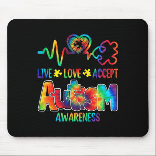 Live-Liebe Akzeptieren Autismus-Bewusstseinsunters Mousepad