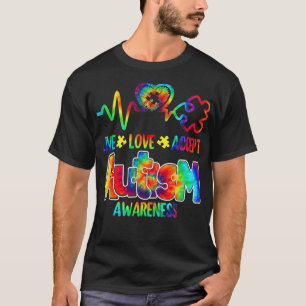 Live-Liebe Akzeptieren Autismus-Bewusstseinsunters T-Shirt
