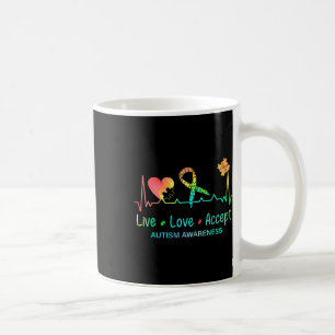 Live-Liebe Akzeptieren Autismus Monat Gefärbte Kra Kaffeetasse