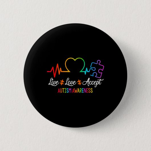 Live-Liebe Akzeptieren Autismus Sensibilisierung G Button (Vorderseite)