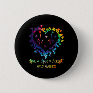 Live-Liebe Akzeptieren Autismus Sensibilisierung G Button