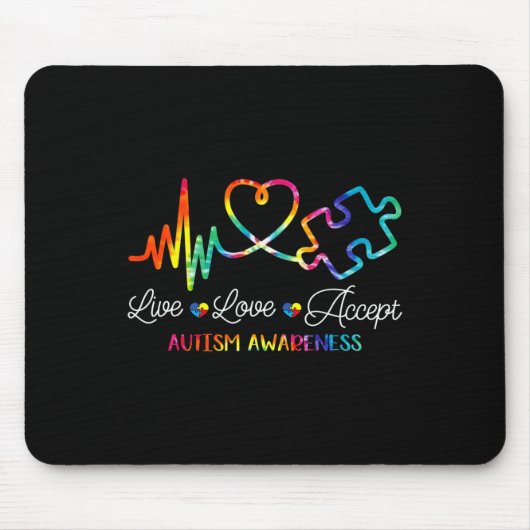 Live-Liebe Akzeptieren Autismus Sensibilisierung G Mousepad (Vorne)