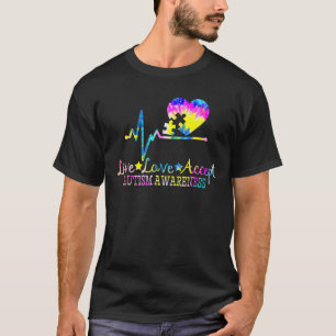 Live-Liebe Akzeptieren Autismus Sensibilisierung G T-Shirt