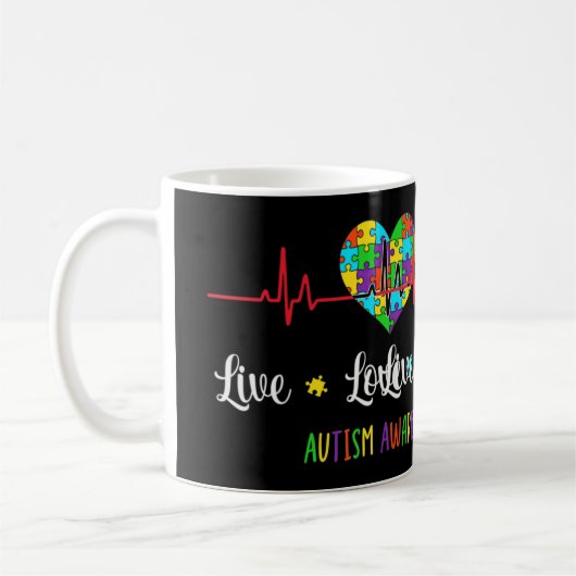 Live-Liebe Akzeptieren Autismus Sensibilisierung M Kaffeetasse (Links)